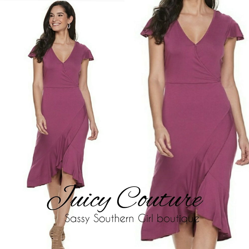 ⭐🆕 Juicy Couture twilight pink wrap midi dress